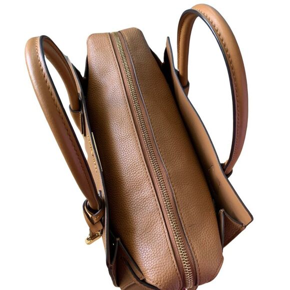 Michael Kors Brown Leather Satchel Bag with lock charm - Picture 9 of 14